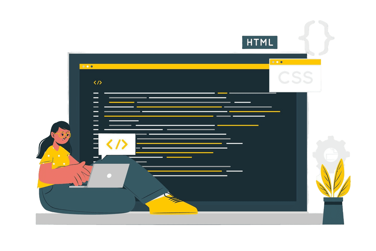 Developer working illustration